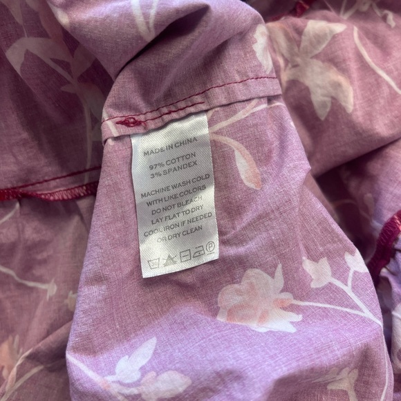 Hill House Home Midi Nesli Tiered Nap Dress in Burgundy Botanical Floral XS - Picture 6 of 12